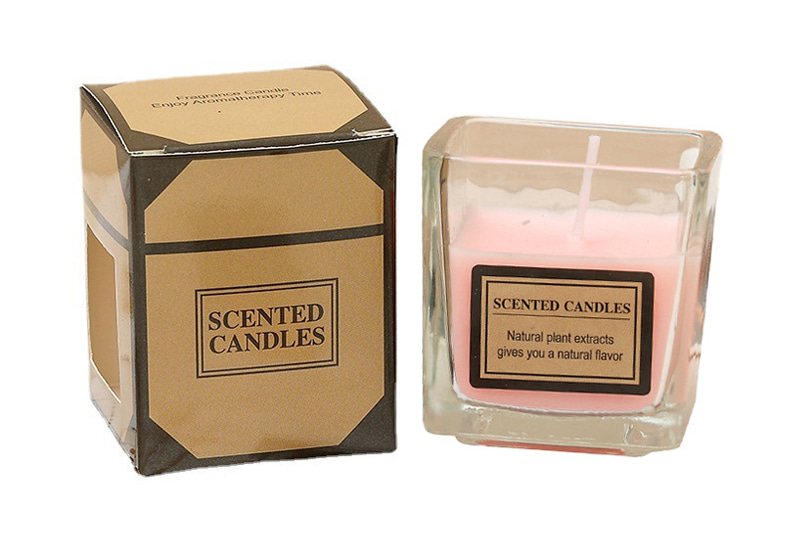 Elegant Square Glass Jar Candle