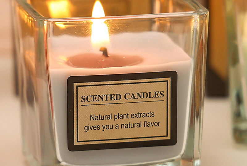Elegant Square Glass Jar Candle