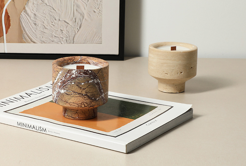 Natural Veined Minimalist Marble Jar Candle