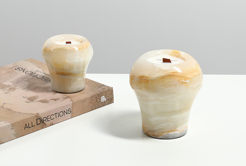 Natural Stone Texture Marble Jar Candle