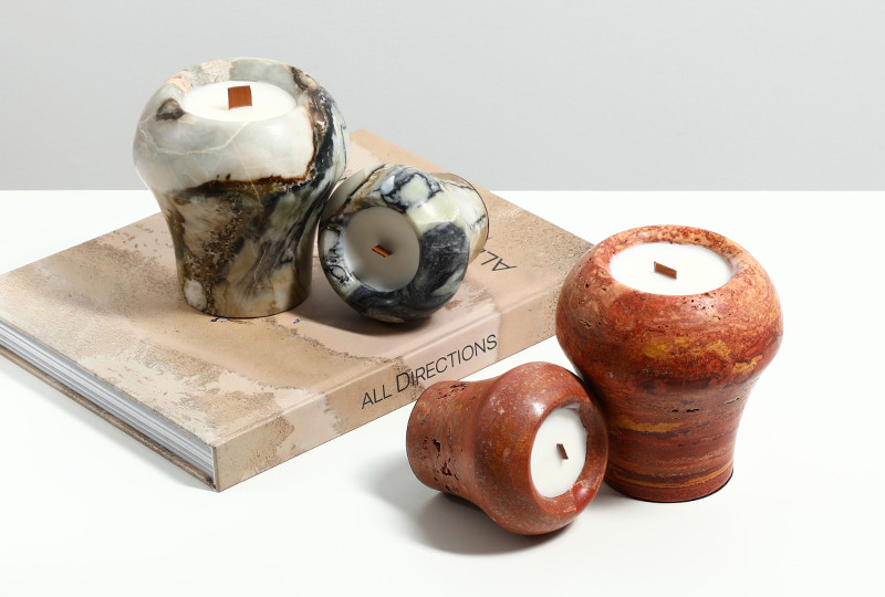 Natural Stone Texture Marble Jar Candle