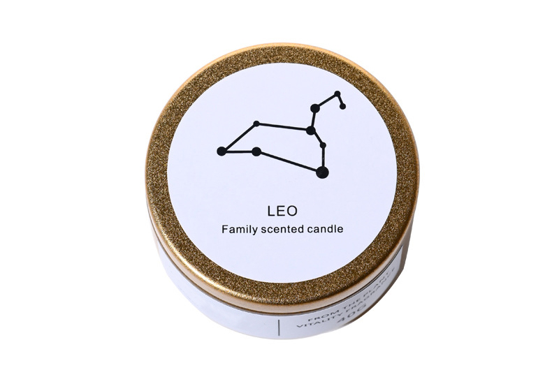 Zodiac Constellation Teal-Lid Metal Jar Candle