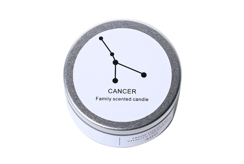 Zodiac Constellation Teal-Lid Metal Jar Candle
