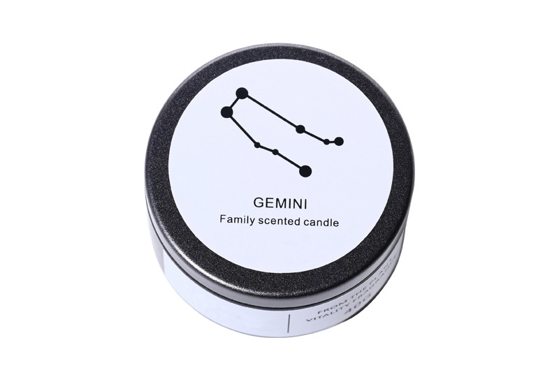 Zodiac Constellation Teal-Lid Metal Jar Candle