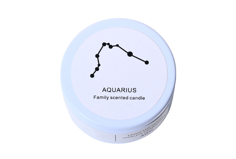 Zodiac Constellation Teal-Lid Metal Jar Candle