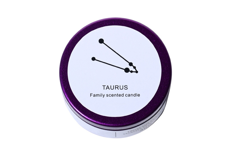 Zodiac Constellation Teal-Lid Metal Jar Candle