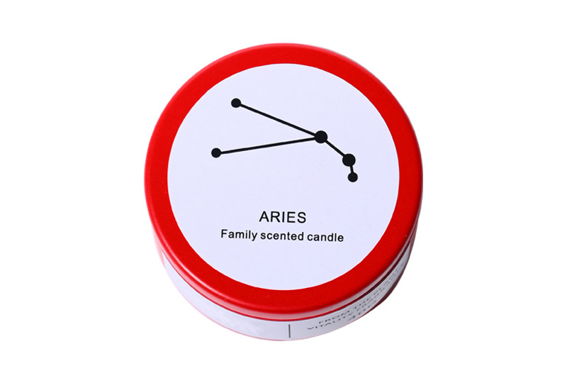 Zodiac Constellation Teal-Lid Metal Jar Candle