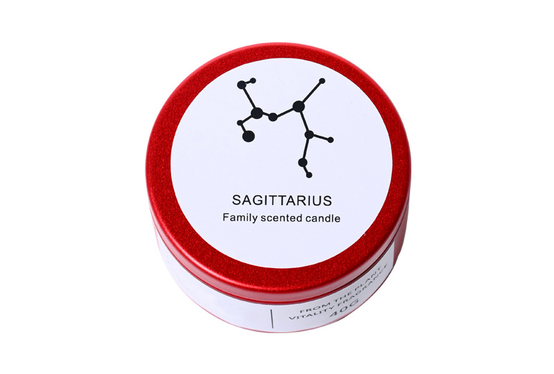 Zodiac Constellation Teal-Lid Metal Jar Candle