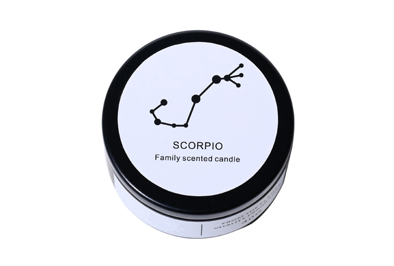 Zodiac Constellation Teal-Lid Metal Jar Candle