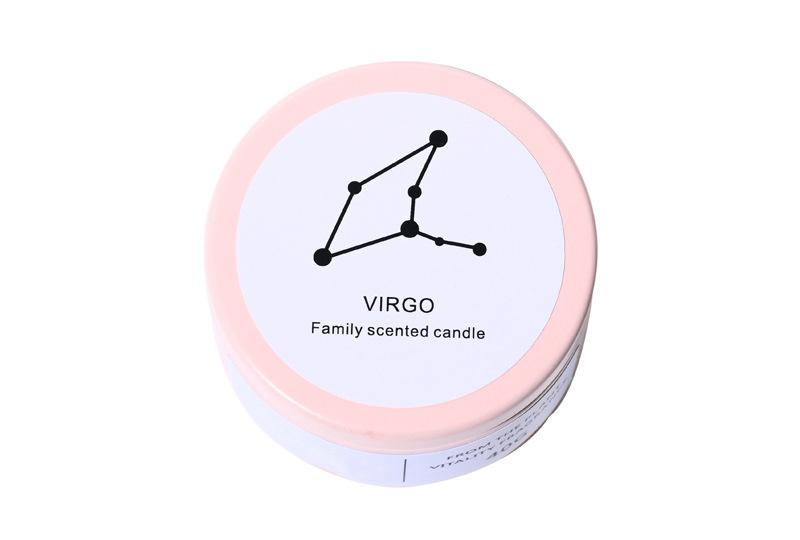 Zodiac Constellation Teal-Lid Metal Jar Candle