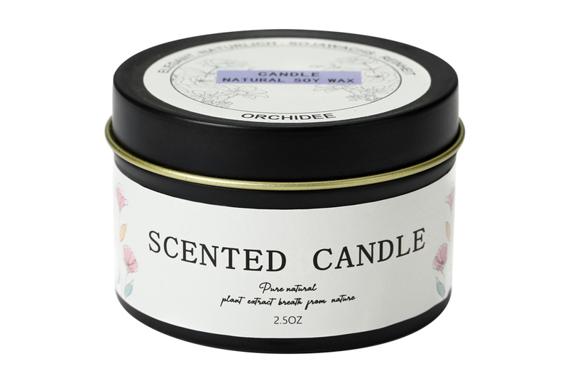 Minimalist Floral Scented Travel Metal Jar Candle