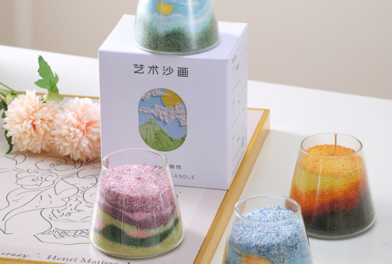 Flower Series Handmade Sand Art Aromatherapy Candle