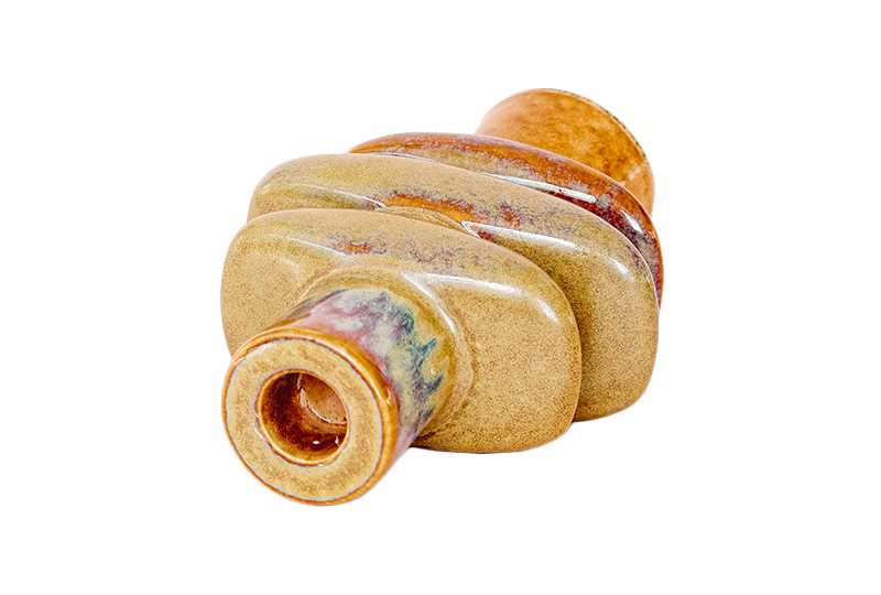 Modern Multicolor Glazed Ceramic Sculptural Candle Holder