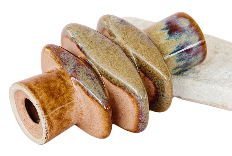 Modern Multicolor Glazed Ceramic Sculptural Candle Holder