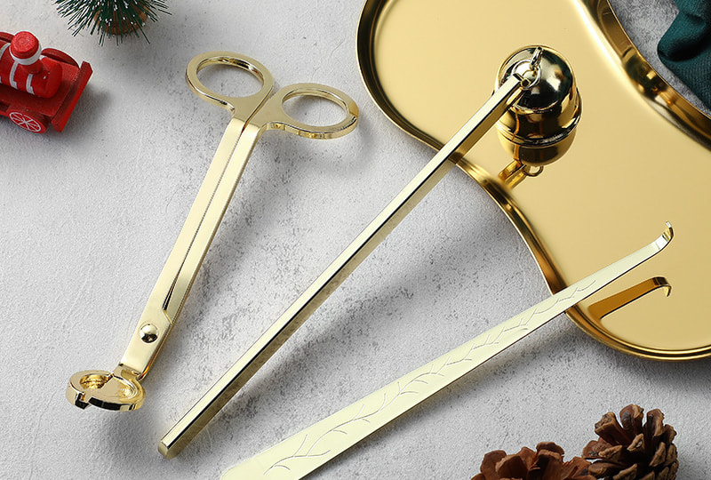 Stainless Steel Electroplated Wick Trimmer Candle Care Set