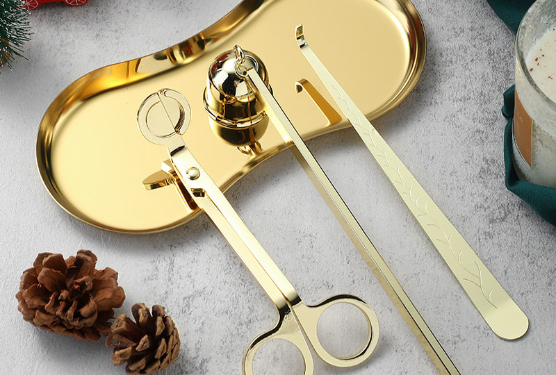 Stainless Steel Electroplated Wick Trimmer Candle Care Set