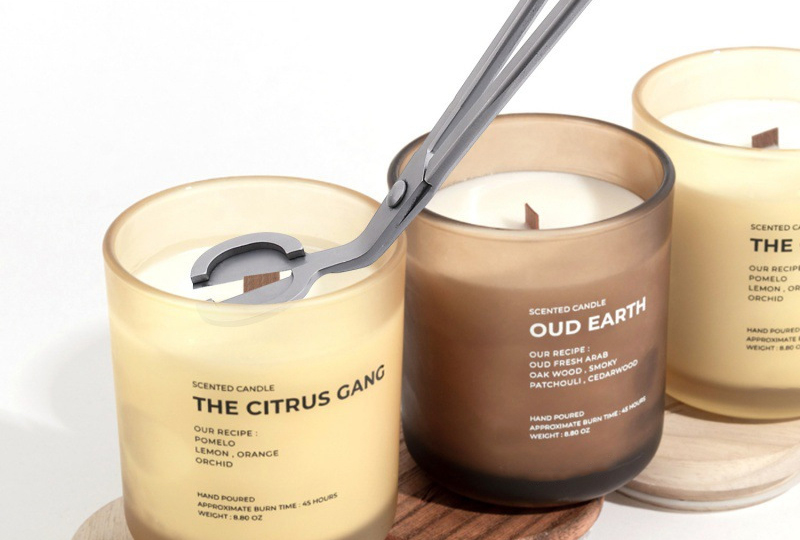 Black Stainless Steel Candle Wick Trimmer with Debris Tray