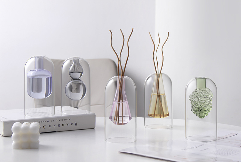 Decorative Glass Cloche Aromatherapy Diffuser Bottle