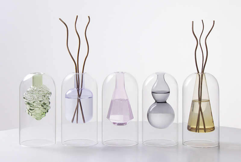 Decorative Glass Cloche Aromatherapy Diffuser Bottle