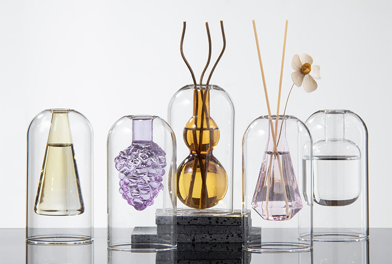 Decorative Glass Cloche Aromatherapy Diffuser Bottle