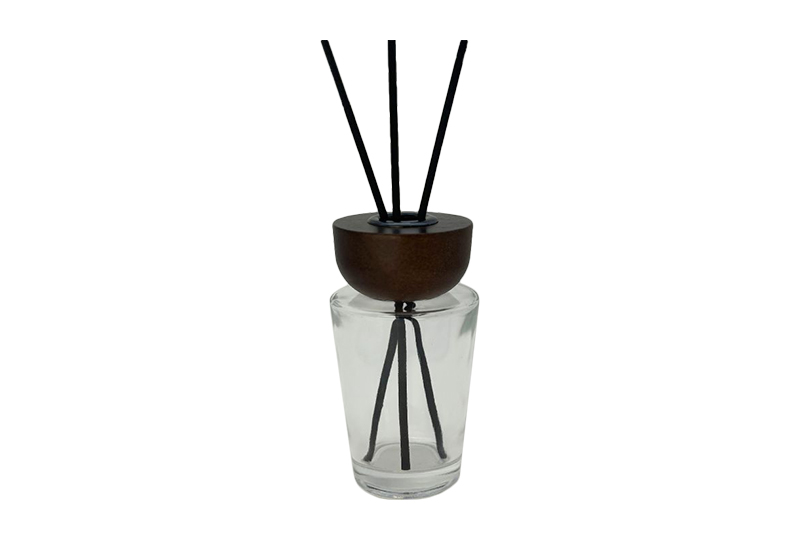 Conical Soda-Lime Glass Diffuser Bottle with Wooden Cap