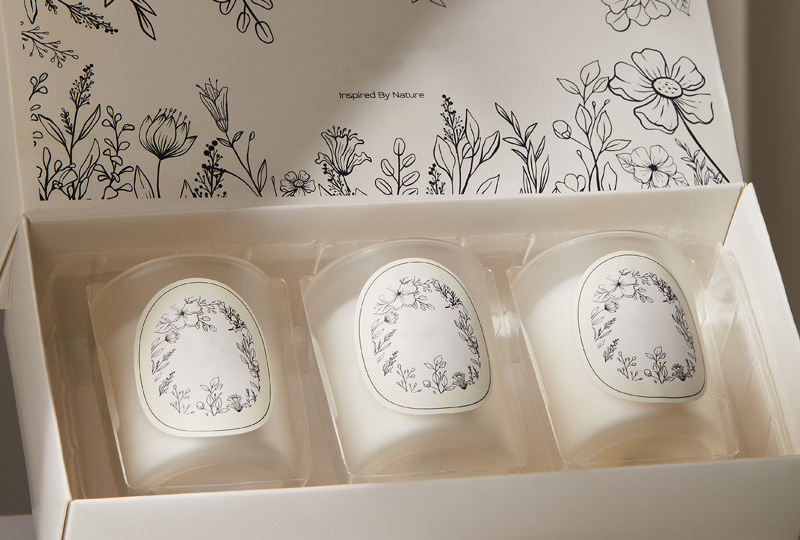 Floral Minimalist Glass Candle Set