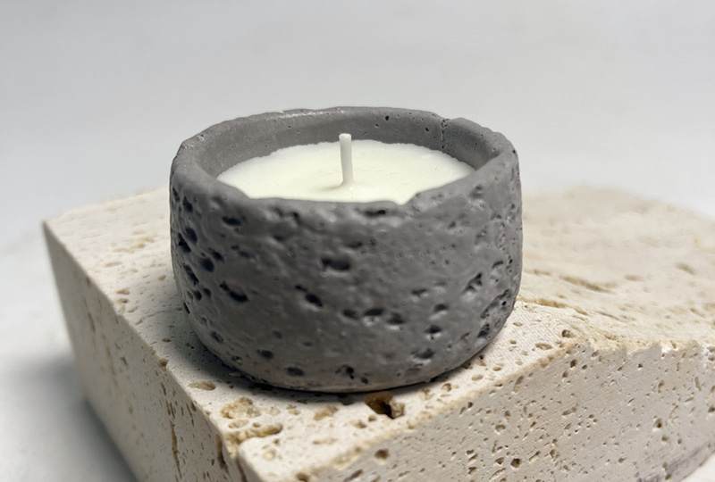 Volcanic Texture Mini Cement Jar Candle Container