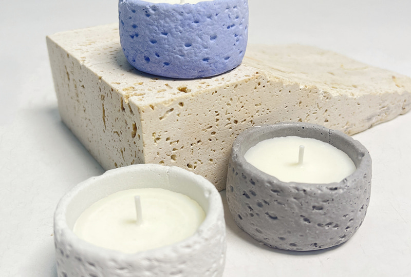 Volcanic Texture Mini Cement Jar Candle Container