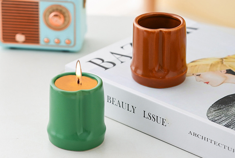 Mini Glazed Ceramic Jar Candle Holder
