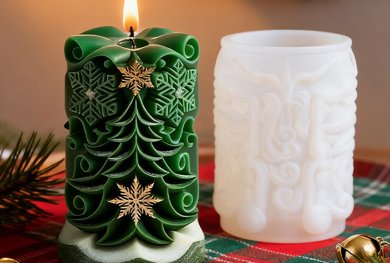 Christmas Tree Relief Silicone Candle Mold