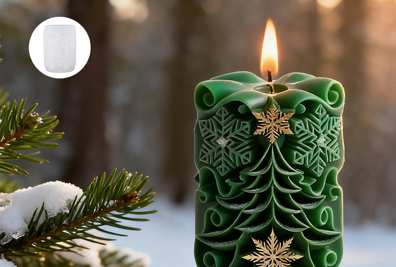 Christmas Tree Relief Silicone Candle Mold