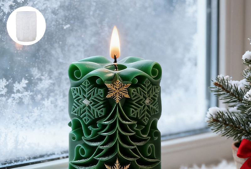 Christmas Tree Relief Silicone Candle Mold