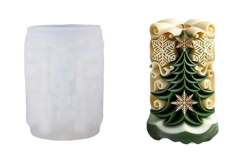 Christmas Tree Relief Silicone Candle Mold