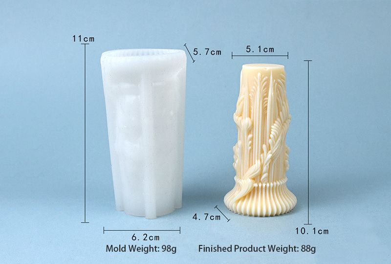3D Baroque Column Silicone Candle Mold