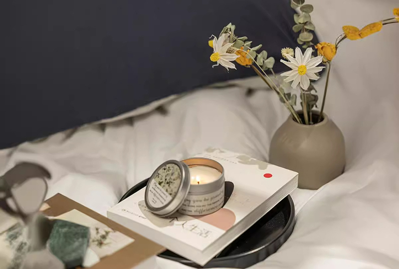 Round Aluminum Candle Tin Metal Jar with Lid