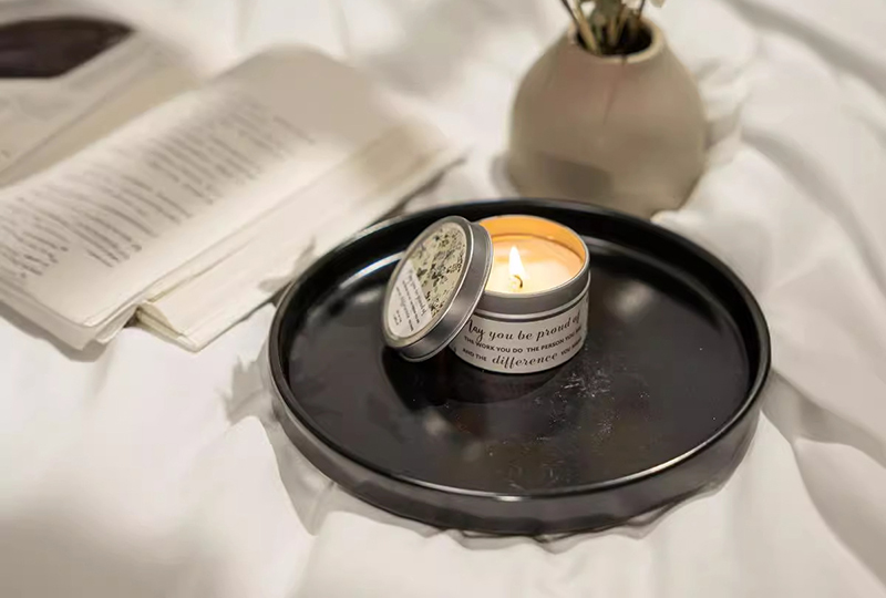 Round Aluminum Candle Tin Metal Jar with Lid