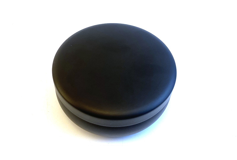 Round Black Candle Metal Jar with Lid