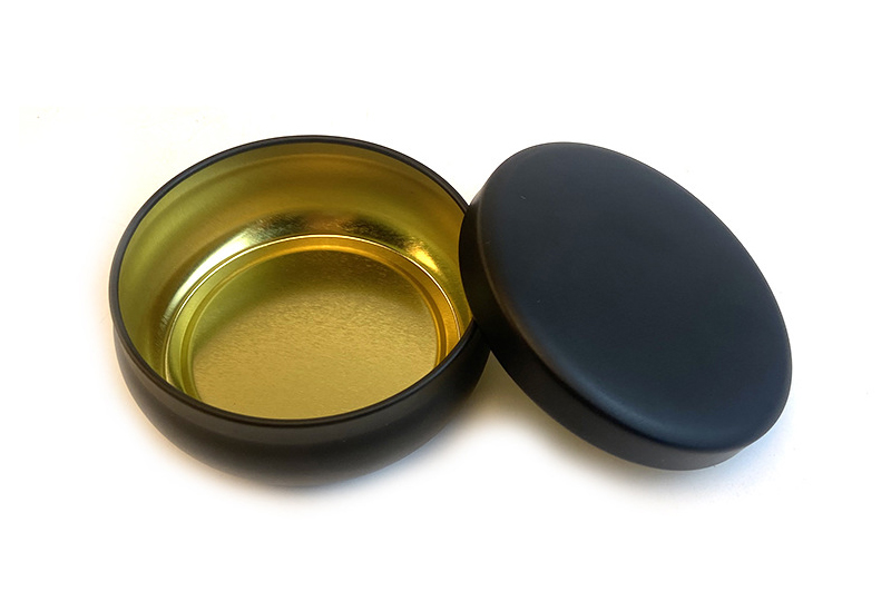 Round Black Candle Metal Jar with Lid