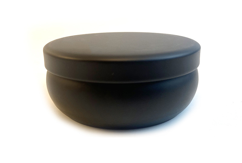 Round Black Candle Metal Jar with Lid