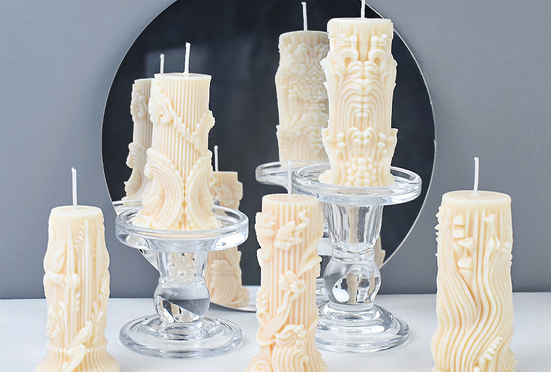 Baroque Relief Column Silicone Candle Mold