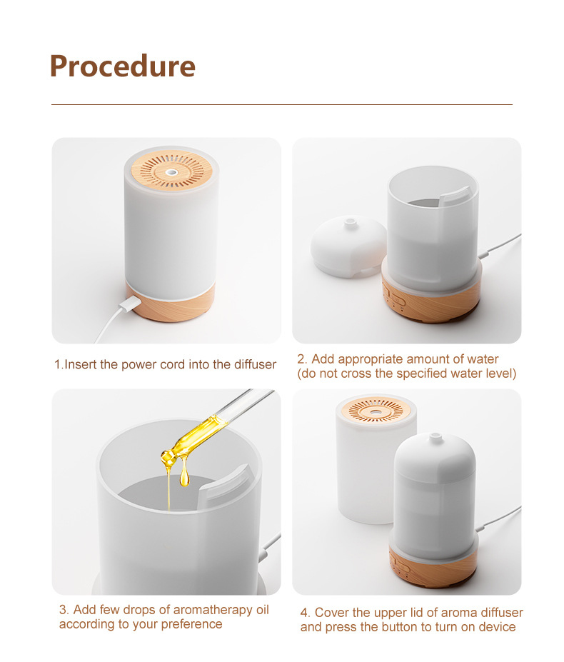 Compact LED Aromatherapy Plug-in Diffuser Humidifier
