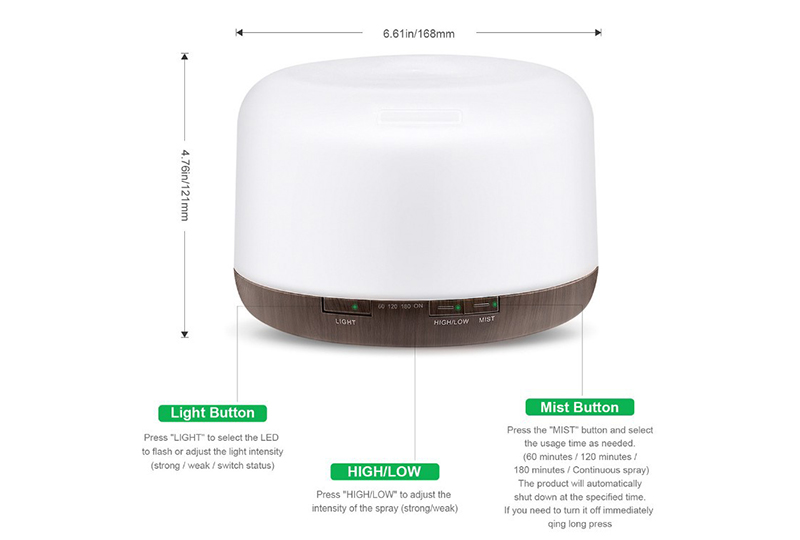 Plug-in 500ML Ultrasonic Aroma Diffuser Humidifier