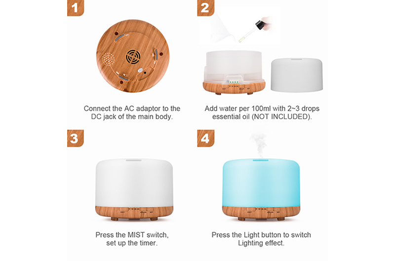 Plug-in 500ML Ultrasonic Aroma Diffuser Humidifier