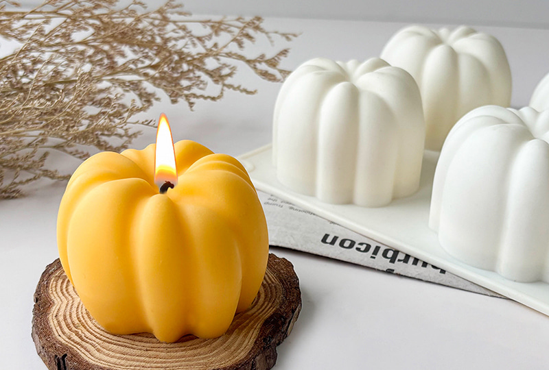 6 Cavity Pumpkin Silicone Candle Mold