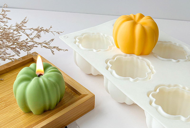 6 Cavity Pumpkin Silicone Candle Mold