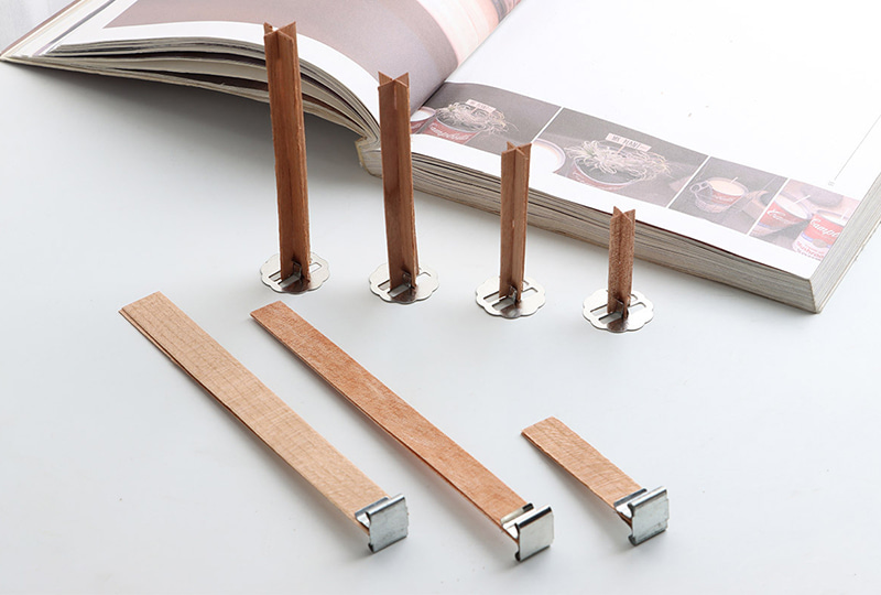 Cross Wooden Candle Wick with Metal Base