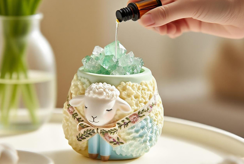 Lamb-Shaped Gypsum Relief Marble Jar Candle