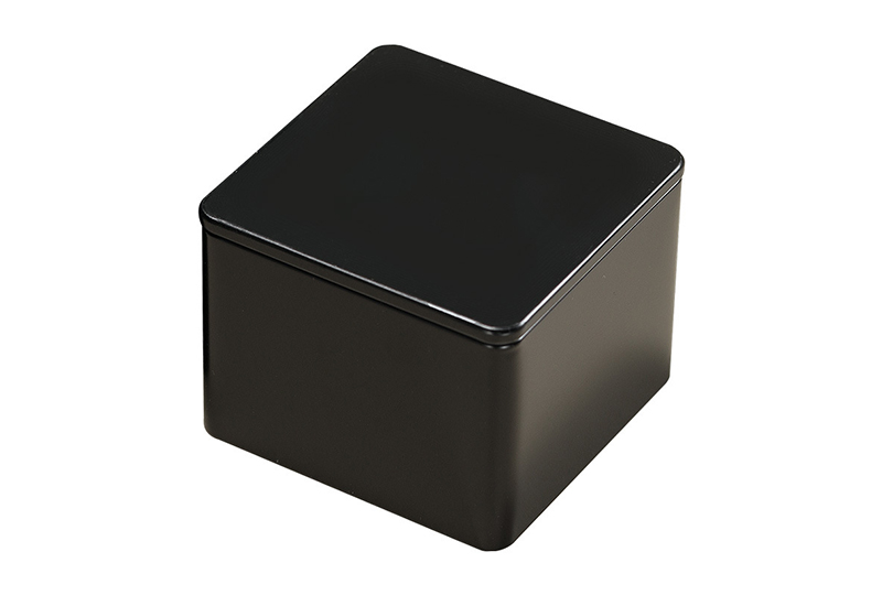 Glossy Square Red Lidded Metal Jar Candle