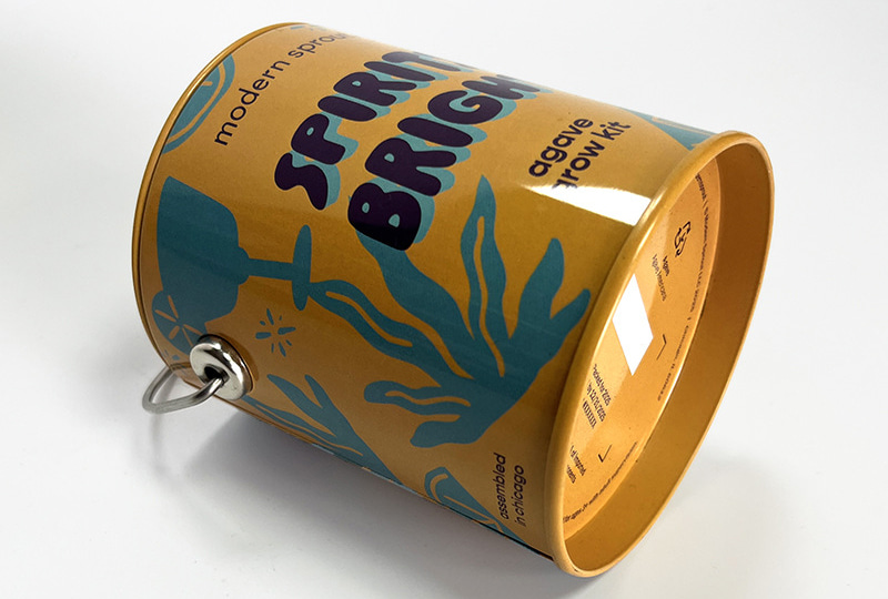 Seasonal Print Tin-Bucket Handle Metal Jar Candle