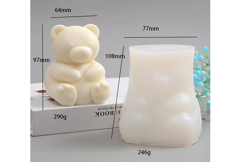Bear-Hugging-Heart 3D Split Silicone Candle Mold